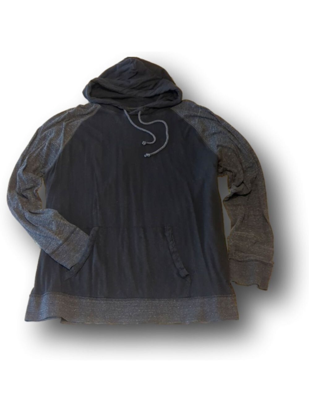American Eagle Outfitters long sleeve raglon tee with hood and kangaroo pocket